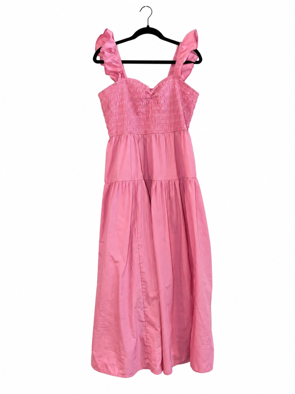 Abercrombie & Fitch Pink Smocked Tiered Maxi Dress XXL Ruffle Straps